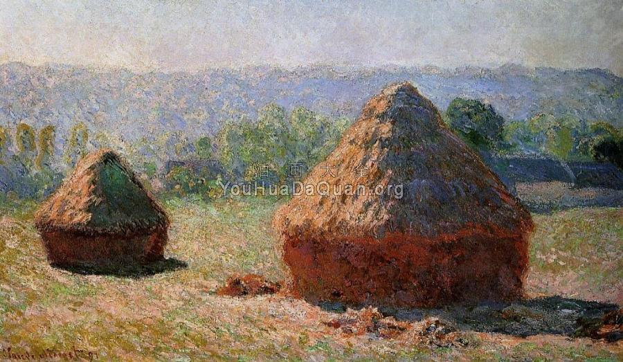 Grainstacks at the End of Summer, Morning Effect - 克劳德·莫奈